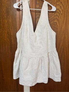 Free People Cream Textured Mini Dress